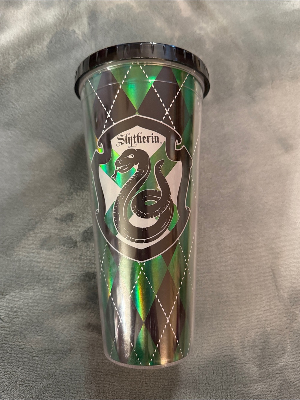 Harry Potter Green and Black Slytherin Travel Tumbler with Lid